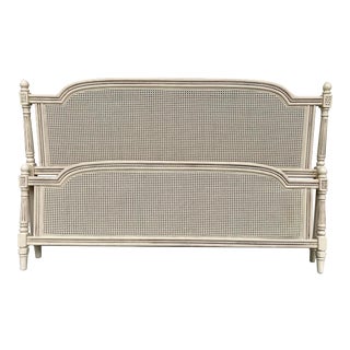 French King Size Cane Headboard and Footboard - 2 Pieces For Sale