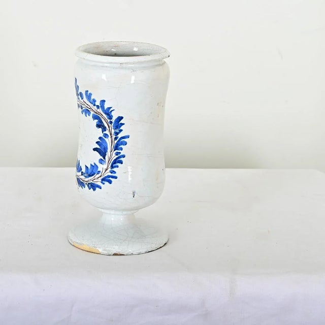 Italian Italian 19th Century Blue and White Pharmacy Jar For Sale - Image 3 of 9