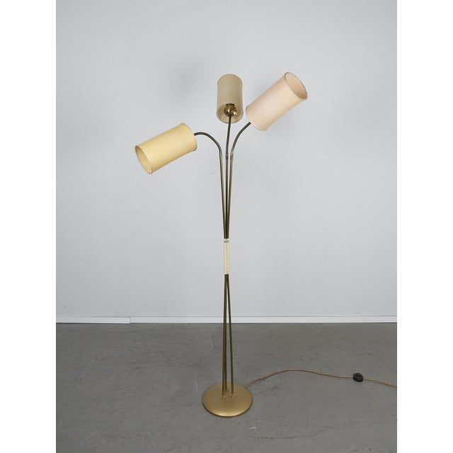 Three-Armed Brass Bag-Shaped Floor Lamp, Germany, 1950s For Sale - Image 4 of 18