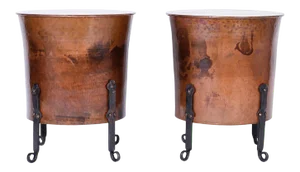 French Copper End Tables or Stands - A Pair