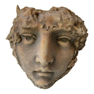 1980s Cast Stone Figural Face Planter For Sale