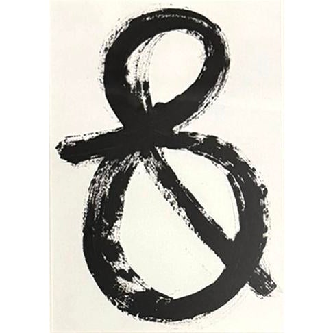 This black and white abstract acrylic painting is inspired by the mid-century masters. Framed in a vintage gold frame, can...