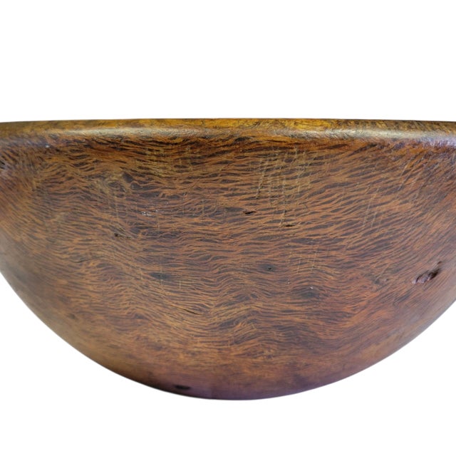 Burnt Umber Circa 1800s Spain Rustic Handcrafted Burlwood Fruit Bowl For Sale - Image 8 of 14