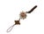 1990s Oriental Brown Clear Resin Crystal Cut Beads Tassel Art For Sale - Image 5 of 6