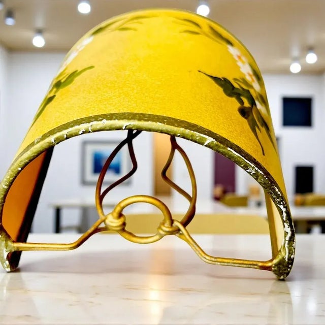 French Art Deco Green Ceramic Wall Sconces with Hand-Painted Half Shades, 1940s, Set of 2 For Sale - Image 12 of 16