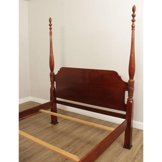 Lexington Queen Size Carved Mahogany Poster Bed For Sale - Image 14 of 18