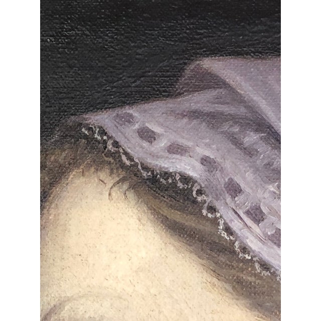 1980s Virgin and Child, 1982, Oil on Canvas For Sale - Image 5 of 16