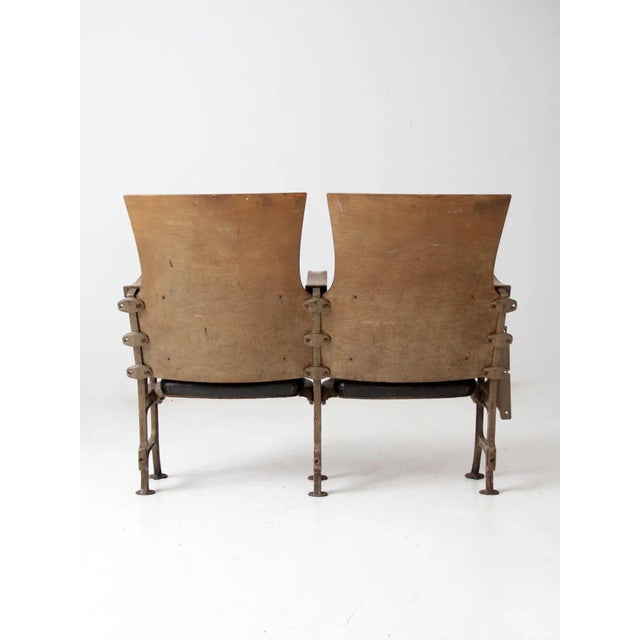 Wood Antique Theatre Seats Pair For Sale - Image 7 of 13