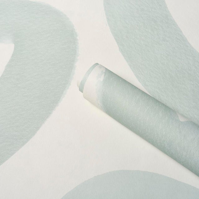 Schumacher SAMPLE - Schumacher X Hadiya Williams Trace Wallpaper In Ice For Sale - Image 4 of 6