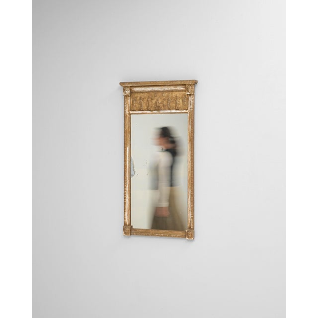 1900s French Wooden Mirror With Carved Figures For Sale - Image 4 of 18