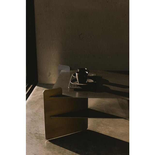 Contemporary Bali Stainless Steel Coffee Table by Zincutec For Sale - Image 3 of 9