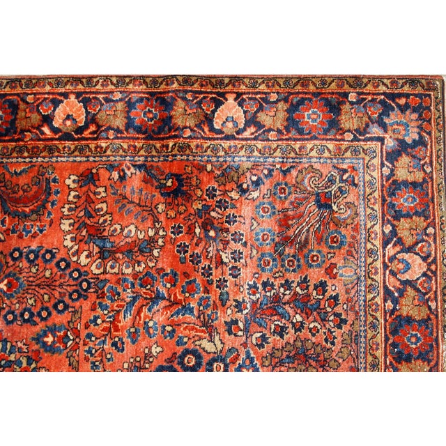 Persian 1920s, Handmade Antique Persian Sarouk Rug 4.1' X 6.5' For Sale - Image 3 of 7