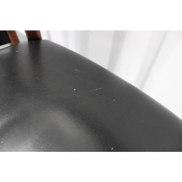Wood and Black Leatherette Dining Chairs, Denmark, 1960s, Set of 6 For Sale - Image 15 of 18