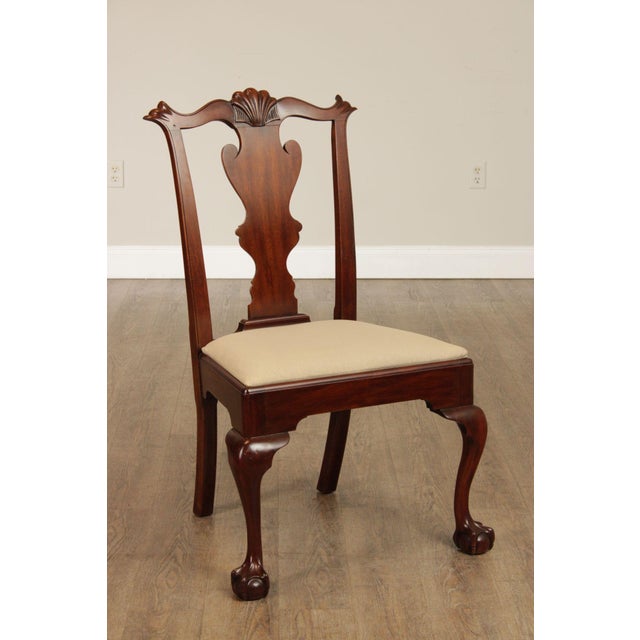 Late 20th Century Henkel Harris Chippendale Style Set of Three Mahogany Side Dining Chairs For Sale - Image 5 of 12