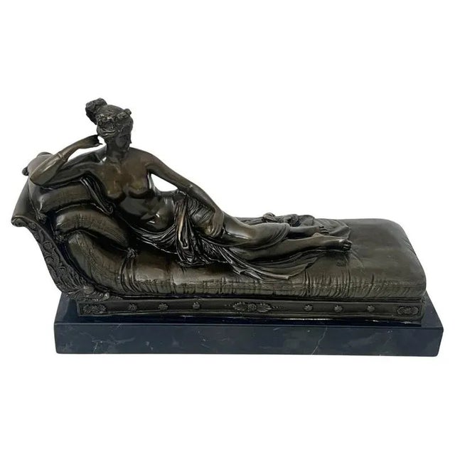 After A. Canova, P. Bonaparte as Venus Victrix, Paris, 1900s, Bronze Sculpture For Sale - Image 14 of 14