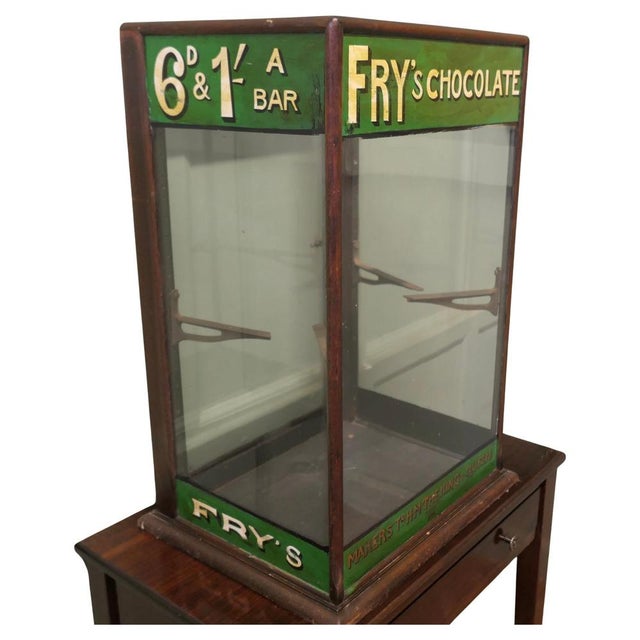 Green Edwardian Frys Display Cabinet, 1900 For Sale - Image 8 of 8
