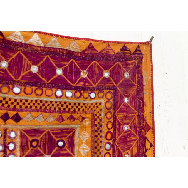 Royal Antique Silk Kutch Wall Tapestry For Sale - Image 4 of 9