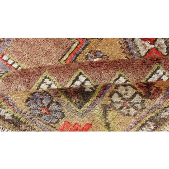Vintage Oushak With Geometric Motifs Filled With Array For Sale - Image 11 of 12