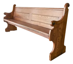 7ft Antique European Oak Church Pew Bench
