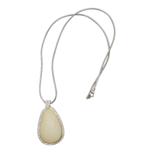 Vintage Signed Hattie Carnegie Resin & Clear Rhinestone Pendant Necklace