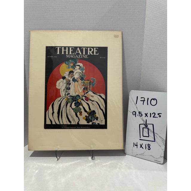 Paper 1922 Original Theatre Magazine Cover, October, Homer B. Conant, Art Deco, Matted For Sale - Image 7 of 7
