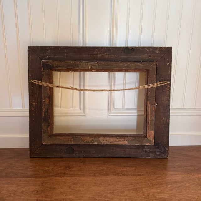 Antique Gold Wood Picture Frame – Heavy Gilt Cove Moulding For Sale - Image 4 of 8