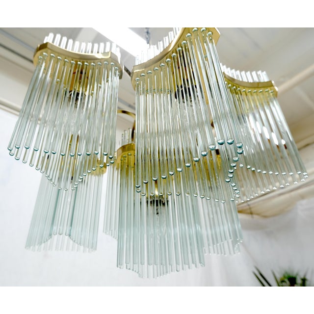 Glass Rod Prisms Gaetano Sciolari Chandelier Light Fixture Stunning. For Sale - Image 16 of 18