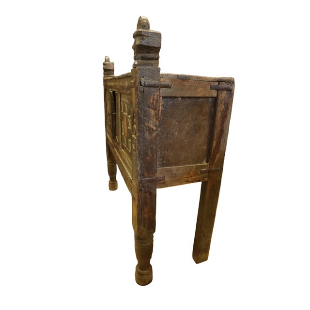 Antique Indian Hardwood Damchiya Storage Chest or Cabinet For Sale In Portland, OR - Image 6 of 10
