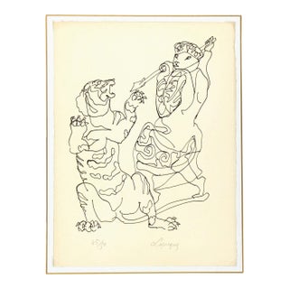 Vintage 1961 Original Modernist Lithograph For Sale