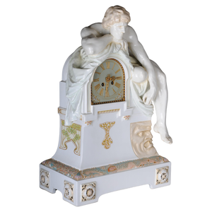 Art Nouveau Mantel Clock with Enamel and Soft Painting, 1902