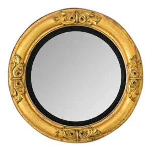 English 19th Century Giltwood Convex Mirror