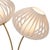 1990s Modern Style Bloom Pair Light Brass Table Lamp - Weathered Brass, White Marble Base, White Satin Shade For Sale In Los Angeles - Image 6 of 8