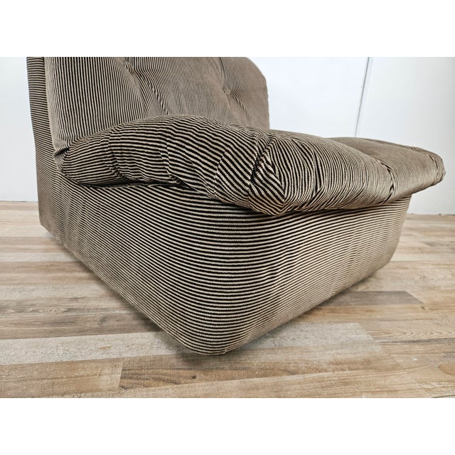 Set of Italian Modular Lounge Chairs in Striped Fabric, 1970s For Sale - Image 12 of 18