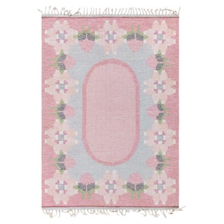 Doris Leslie Blau Vintage Swedish Flat Woven by Ingegerd Silow For Sale