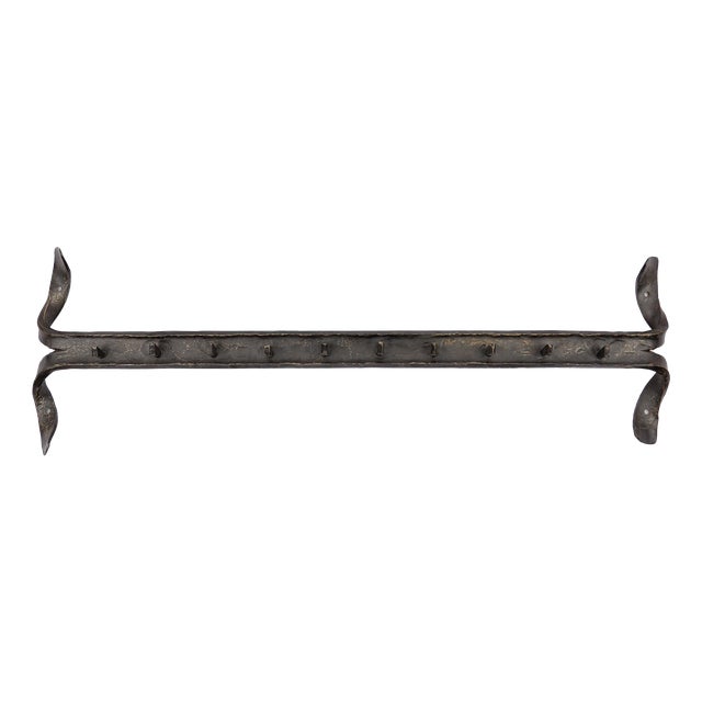 Mid-Century Modern French Handmade Wrought Iron Wall Coat Rack, 1960s For Sale