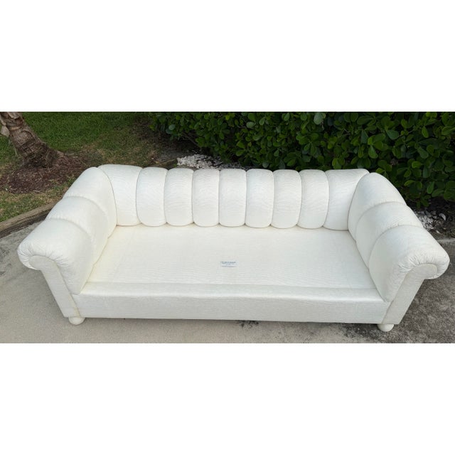 Vintage American Channel Back Lounge Sofa by Fine Arts Furniture New York For Sale - Image 9 of 12