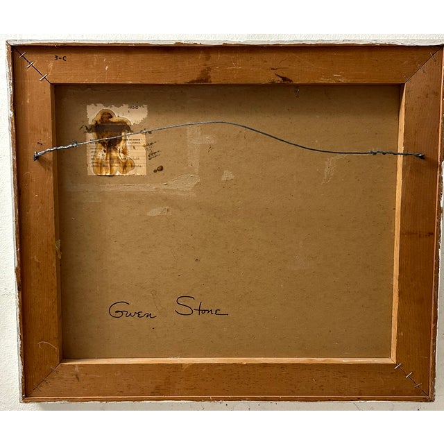 1966 Gwen Stone “C-3” California Modernist Mixed-Media Collage Painting For Sale - Image 14 of 17