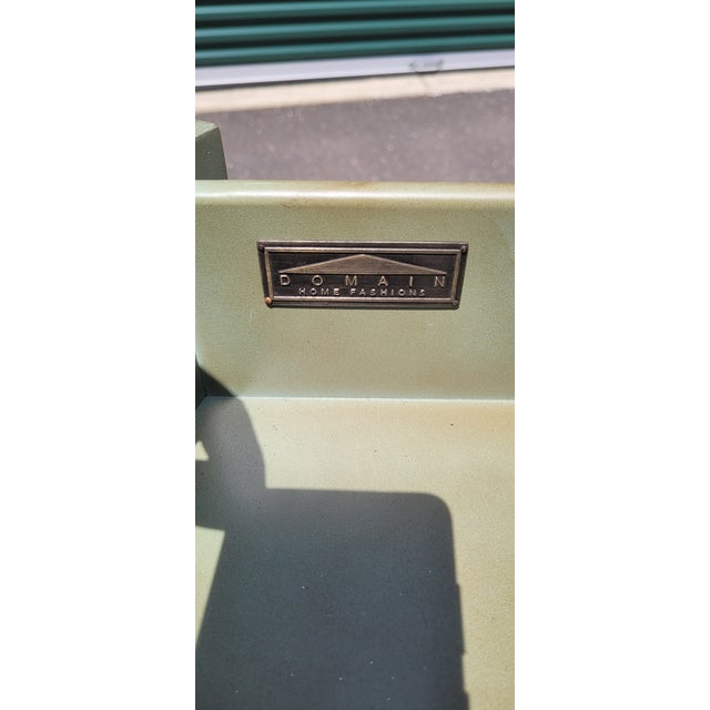 Vintage Adams Style Demilune Moss Green Credenza For Sale - Image 4 of 11