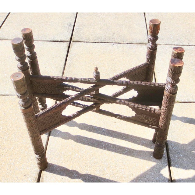 Anglo Indian Folding Tray Table 30.5" in Diameter. For Sale - Image 9 of 14