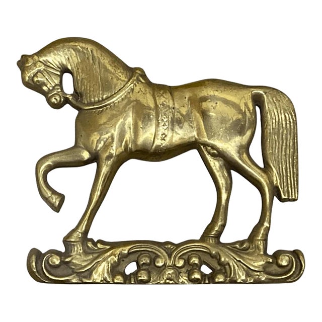 Vintage Victorian Style Brass Horse Decoration For Sale
