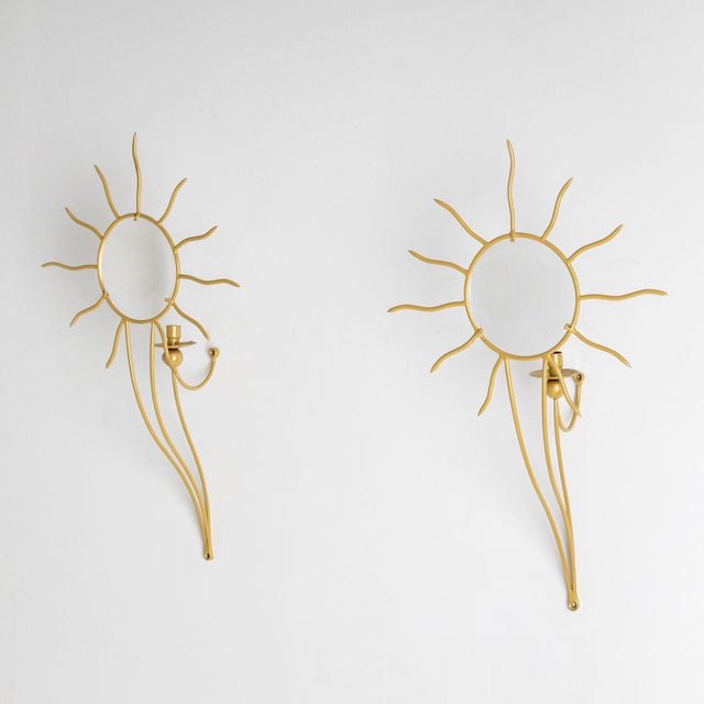 André Dubreuil Pair of André Dubreuil (*1951) ‘Soleil’ Wall Appliqués, France, Designed in 1987 For Sale - Image 4 of 12