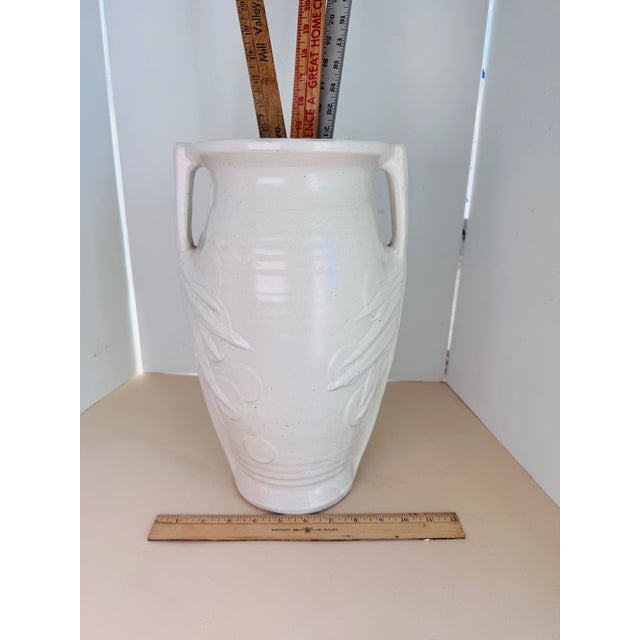 McCoy Tall Sand Dollar Vase in White For Sale - Image 10 of 11