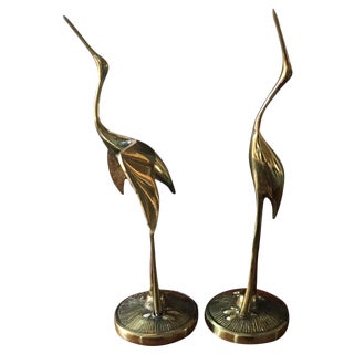 Mid-Century Brass Herons - A Pair For Sale
