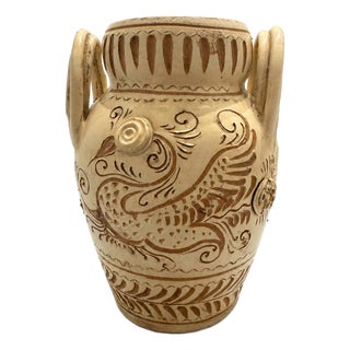 Mid-Century Modern Sgraffito Griffin Amphora Vase by Fratelli Fanciullacci, 1950 For Sale