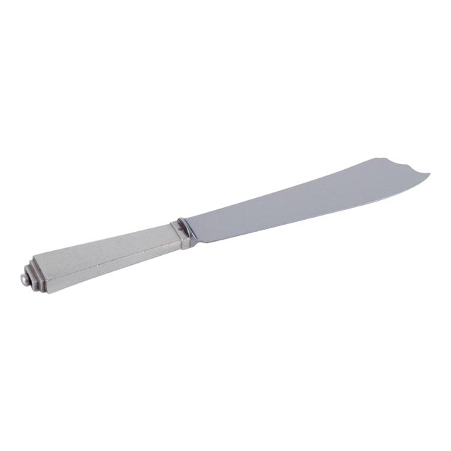 Pyramid Cake Knife in Sterling Silver with Stainless Steel Blade from Georg Jensen, 1930s For Sale