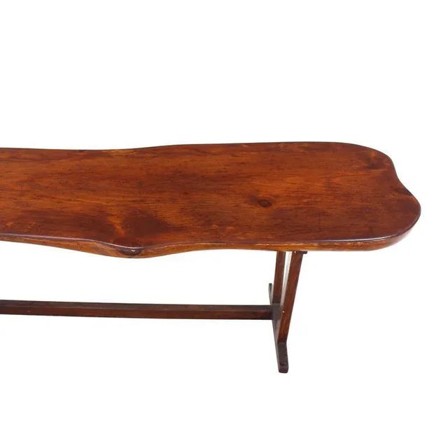 Wood 20th Century Organic Modern Solid Top Coffee Table or Bench For Sale - Image 7 of 11