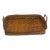 Vintage Bamboo Rattan Woven Tray With Handles For Sale