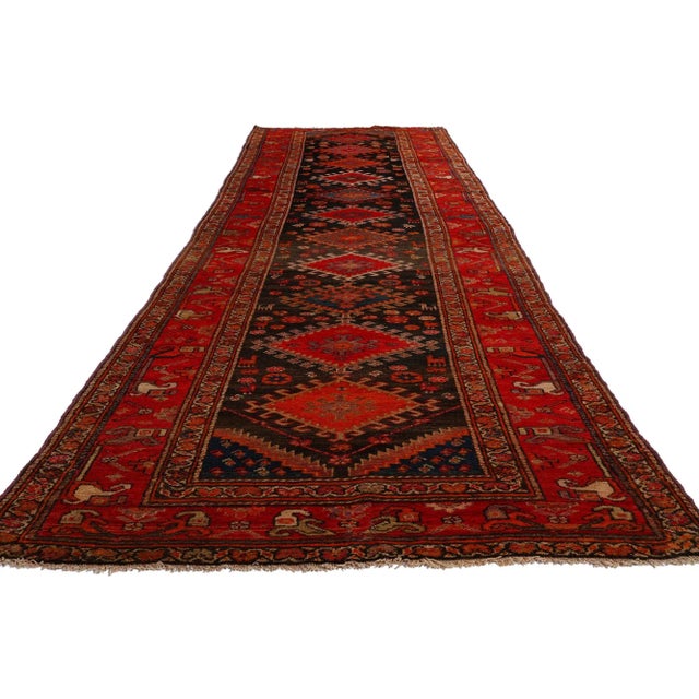 Tribal Antique Persian Azerbaijan Rug - 03'05 X 13'00 For Sale - Image 3 of 9
