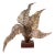 Mid-Century Modern Brutalist Torch Cut Brass Fern Sculpture W/ Wood Base For Sale