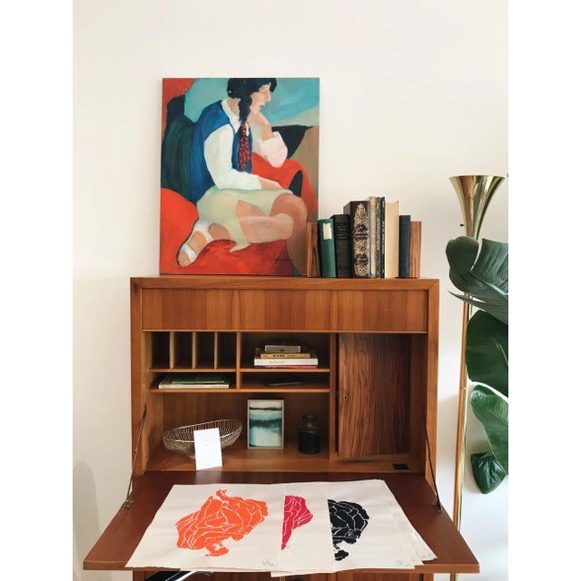 Mid-Century Modern Late 20th Century Molly Brubaker Seated Woman Portrait Painting For Sale - Image 3 of 11